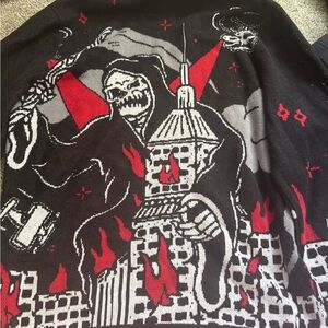 Graphic Reaper Hoodie - Black, Red & Gray